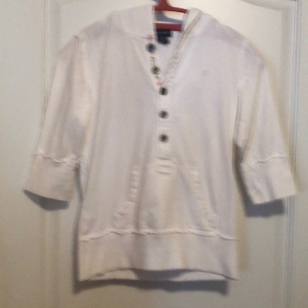 Ralph Lauren White Long Sleeve Hooded Top